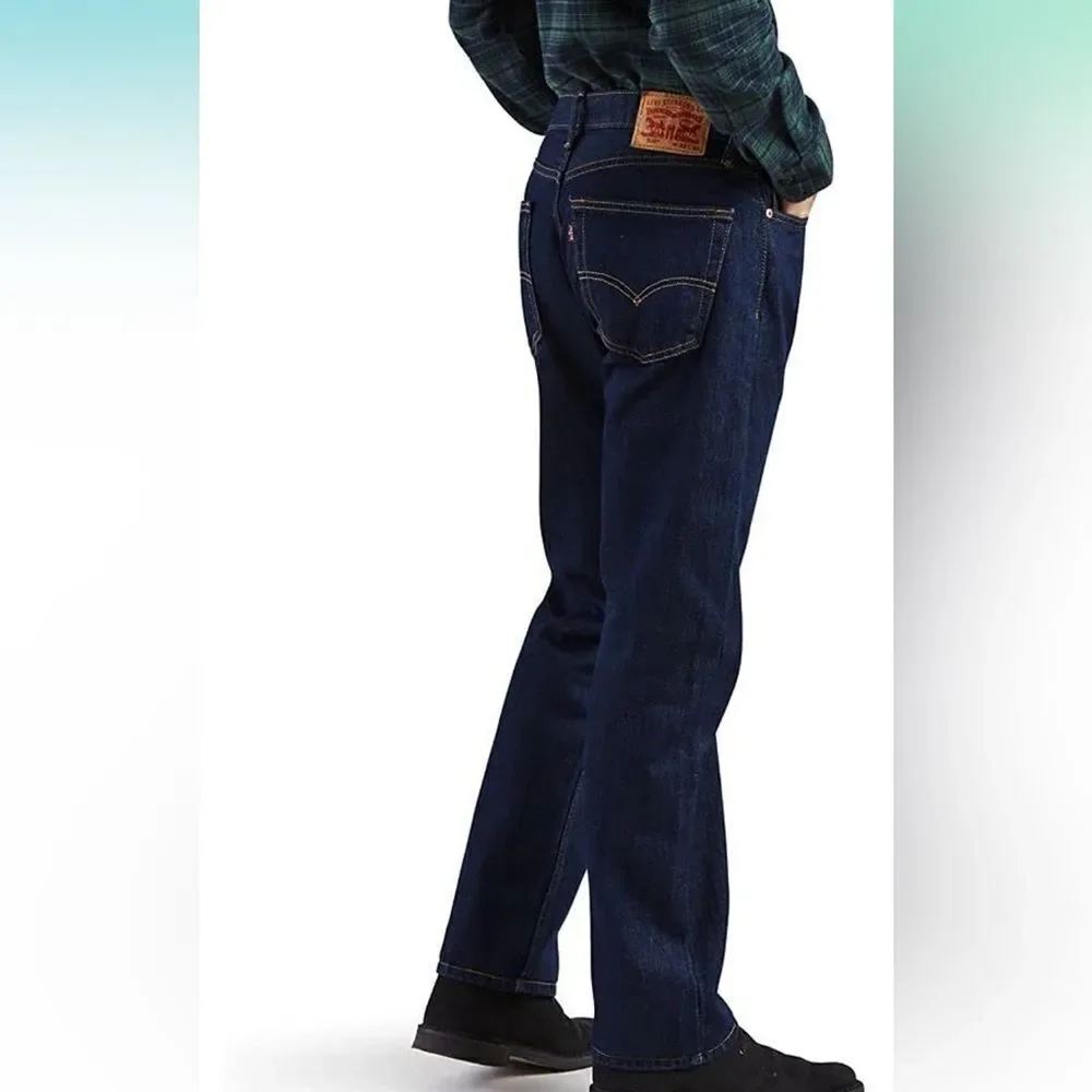 LEVI'S Men's 505 Regular Fit Jeans, dark wash, size 32/29
